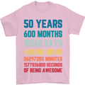 50th Birthday 50 Year Old Mens T-Shirt 100% Cotton Light Pink