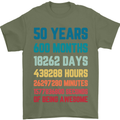 50th Birthday 50 Year Old Mens T-Shirt 100% Cotton Military Green