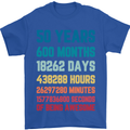 50th Birthday 50 Year Old Mens T-Shirt 100% Cotton Royal Blue