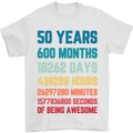 50th Birthday 50 Year Old Mens T-Shirt 100% Cotton White