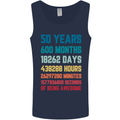 50th Birthday 50 Year Old Mens Vest Tank Top Navy Blue