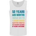 50th Birthday 50 Year Old Mens Vest Tank Top White