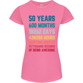 50th Birthday 50 Year Old Womens Petite Cut T-Shirt Azalea