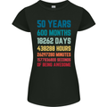50th Birthday 50 Year Old Womens Petite Cut T-Shirt Black