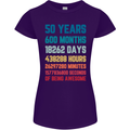 50th Birthday 50 Year Old Womens Petite Cut T-Shirt Purple