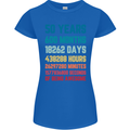 50th Birthday 50 Year Old Womens Petite Cut T-Shirt Royal Blue