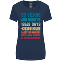 50th Birthday 50 Year Old Womens Wider Cut T-Shirt Navy Blue
