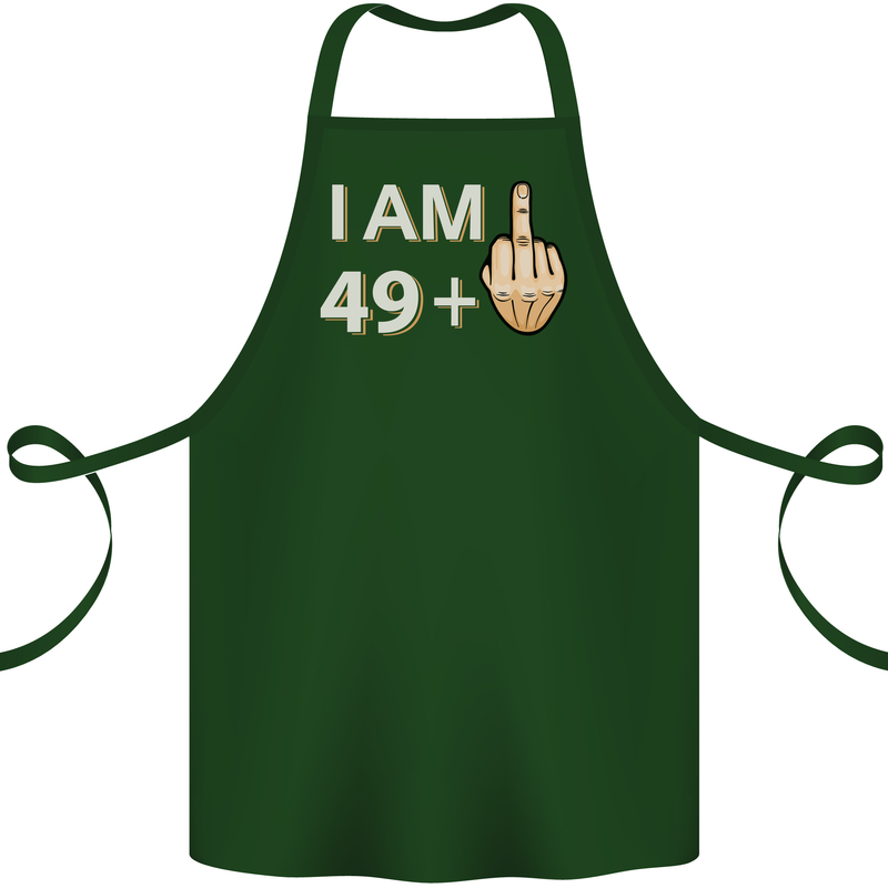 50th Birthday Funny Offensive 50 Year Old Cotton Apron 100% Organic Forest Green