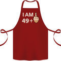 50th Birthday Funny Offensive 50 Year Old Cotton Apron 100% Organic Maroon