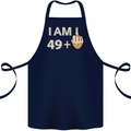 50th Birthday Funny Offensive 50 Year Old Cotton Apron 100% Organic Navy Blue