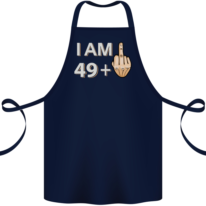 50th Birthday Funny Offensive 50 Year Old Cotton Apron 100% Organic Navy Blue
