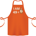 50th Birthday Funny Offensive 50 Year Old Cotton Apron 100% Organic Orange