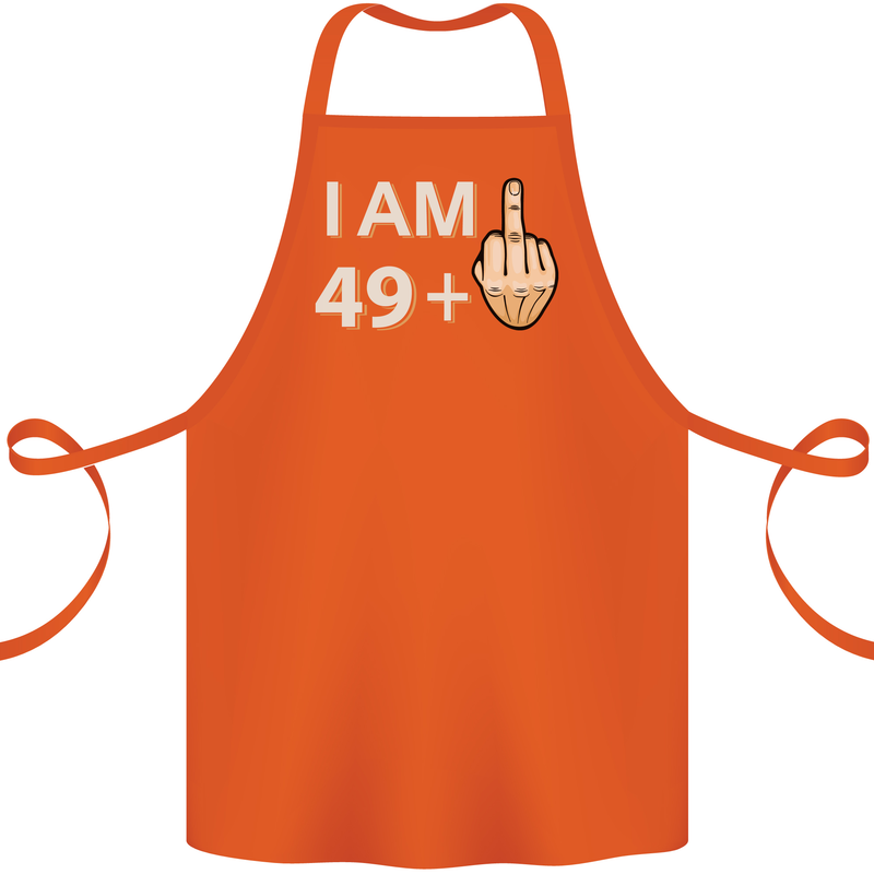 50th Birthday Funny Offensive 50 Year Old Cotton Apron 100% Organic Orange