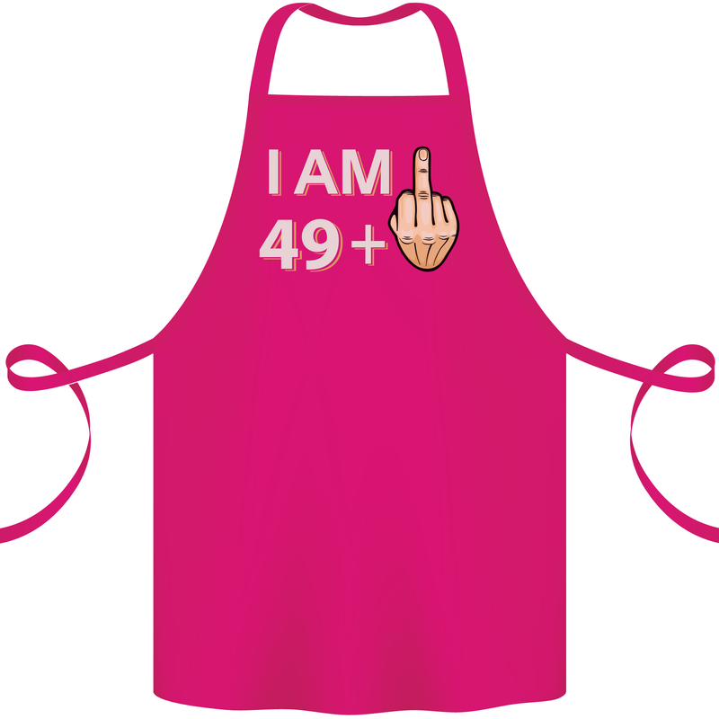 50th Birthday Funny Offensive 50 Year Old Cotton Apron 100% Organic Pink