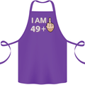 50th Birthday Funny Offensive 50 Year Old Cotton Apron 100% Organic Purple