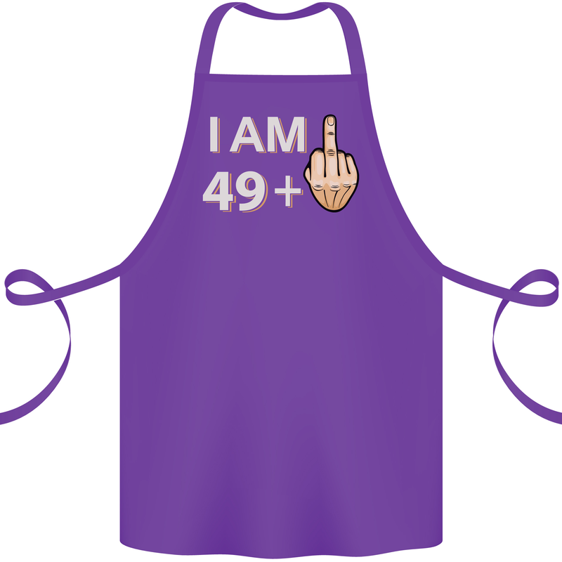 50th Birthday Funny Offensive 50 Year Old Cotton Apron 100% Organic Purple