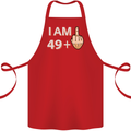 50th Birthday Funny Offensive 50 Year Old Cotton Apron 100% Organic Red