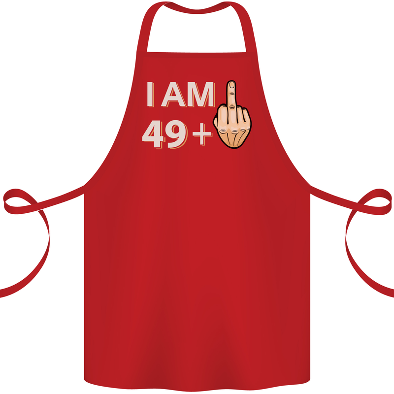 50th Birthday Funny Offensive 50 Year Old Cotton Apron 100% Organic Red