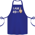 50th Birthday Funny Offensive 50 Year Old Cotton Apron 100% Organic Royal Blue