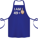 50th Birthday Funny Offensive 50 Year Old Cotton Apron 100% Organic Royal Blue