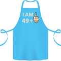 50th Birthday Funny Offensive 50 Year Old Cotton Apron 100% Organic Turquoise