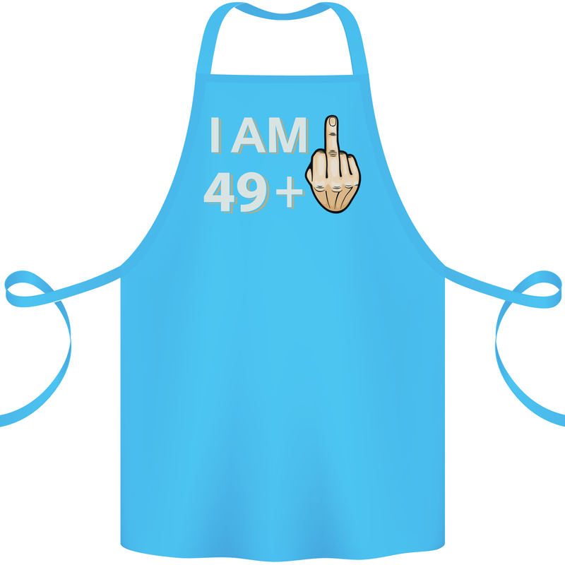 50th Birthday Funny Offensive 50 Year Old Cotton Apron 100% Organic Turquoise