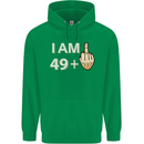 50th Birthday Funny Offensive 50 Year Old Mens 80% Cotton Hoodie Irish Green