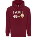 50th Birthday Funny Offensive 50 Year Old Mens 80% Cotton Hoodie Maroon