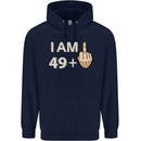 50th Birthday Funny Offensive 50 Year Old Mens 80% Cotton Hoodie Navy Blue