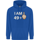 50th Birthday Funny Offensive 50 Year Old Mens 80% Cotton Hoodie Royal Blue