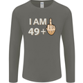 50th Birthday Funny Offensive 50 Year Old Mens Long Sleeve T-Shirt Charcoal