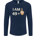 50th Birthday Funny Offensive 50 Year Old Mens Long Sleeve T-Shirt Navy Blue