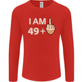 50th Birthday Funny Offensive 50 Year Old Mens Long Sleeve T-Shirt Red