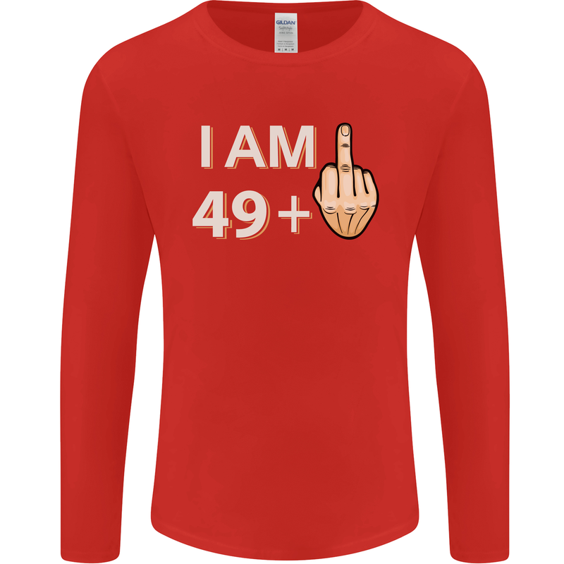 50th Birthday Funny Offensive 50 Year Old Mens Long Sleeve T-Shirt Red