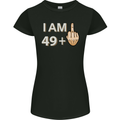 50th Birthday Funny Offensive 50 Year Old Womens Petite Cut T-Shirt Black