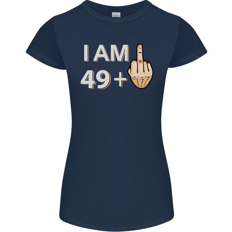 50th Birthday Funny Offensive 50 Year Old Womens Petite Cut T-Shirt Navy Blue