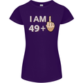 50th Birthday Funny Offensive 50 Year Old Womens Petite Cut T-Shirt Purple