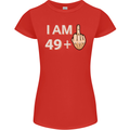 50th Birthday Funny Offensive 50 Year Old Womens Petite Cut T-Shirt Red