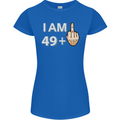 50th Birthday Funny Offensive 50 Year Old Womens Petite Cut T-Shirt Royal Blue