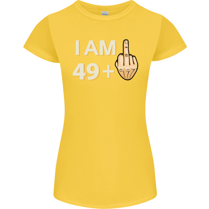 50th Birthday Funny Offensive 50 Year Old Womens Petite Cut T-Shirt Yellow