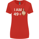 50th Birthday Funny Offensive 50 Year Old Womens Wider Cut T-Shirt Red