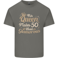 50th Birthday Queen Fifty Years Old 50 Mens Cotton T-Shirt Tee Top Charcoal