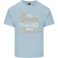 50th Birthday Queen Fifty Years Old 50 Mens Cotton T-Shirt Tee Top Light Blue