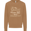 50th Birthday Queen Fifty Years Old 50 Mens Sweatshirt Jumper Caramel Latte