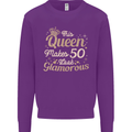 50th Birthday Queen Fifty Years Old 50 Mens Sweatshirt Jumper Purple