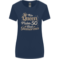 50th Birthday Queen Fifty Years Old 50 Womens Wider Cut T-Shirt Navy Blue