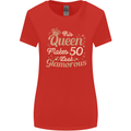 50th Birthday Queen Fifty Years Old 50 Womens Wider Cut T-Shirt Red