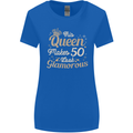 50th Birthday Queen Fifty Years Old 50 Womens Wider Cut T-Shirt Royal Blue