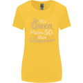 50th Birthday Queen Fifty Years Old 50 Womens Wider Cut T-Shirt Yellow
