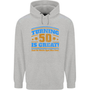 50th Birthday Turning 50 Is Great Year Old Mens 80% Cotton Hoodie Sports Grey